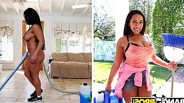 Развратная блондинка в нижнем белье хочет трахнуть парня